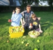 Adam McConnoran and Danny McGuill harvesting apples